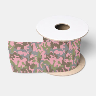 Niedliche Fun-Camouflage - Holz rosa Satinband