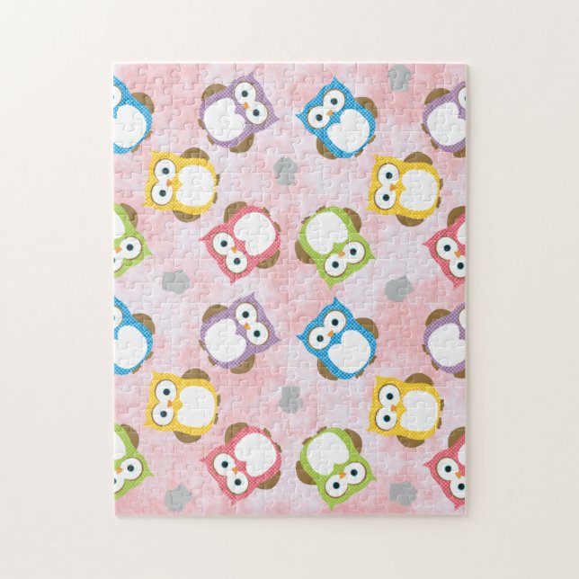 Niedliche Fun farbenfrohe Pastel Owls (Vertikal)
