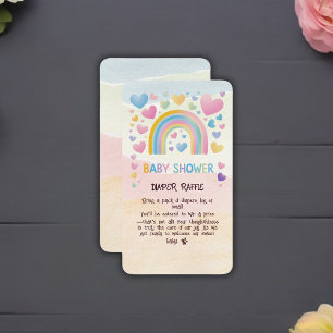 Niedliche Fun Hearts und Rainbow Baby Shower Begleitkarte