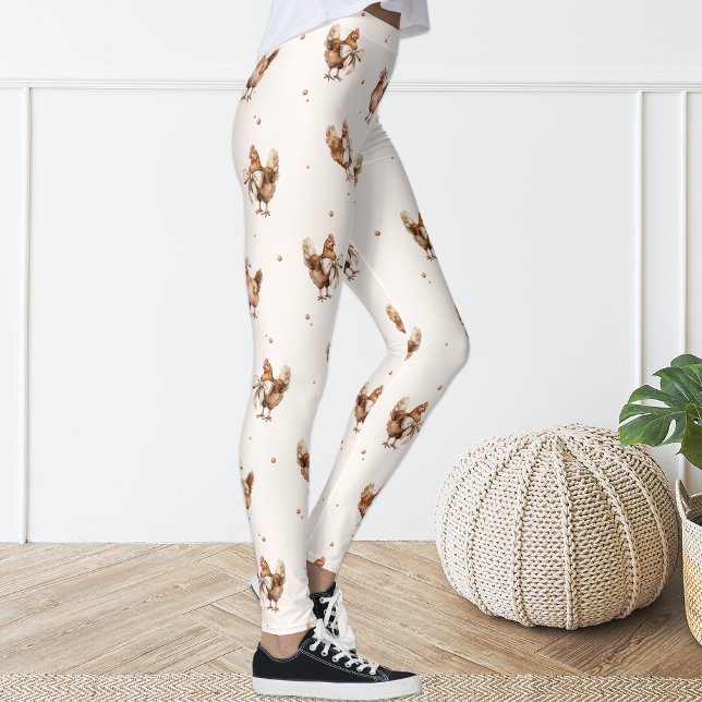 Niedliche Fun Pastel Hen Hühnchen Leggings (Von Creator hochgeladen)