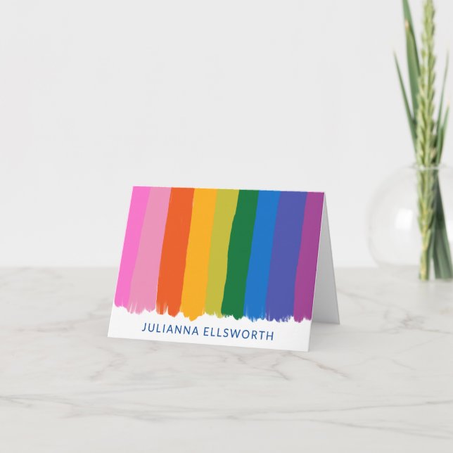 Niedliche Fun Rainbow Stripes Personalisiert (Vorderseite)