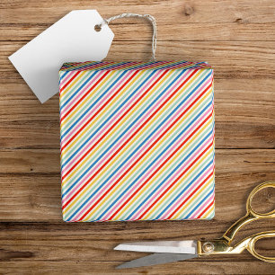 Niedliche Fun Retro-Farben Streifenmuster Geschenkpapier
