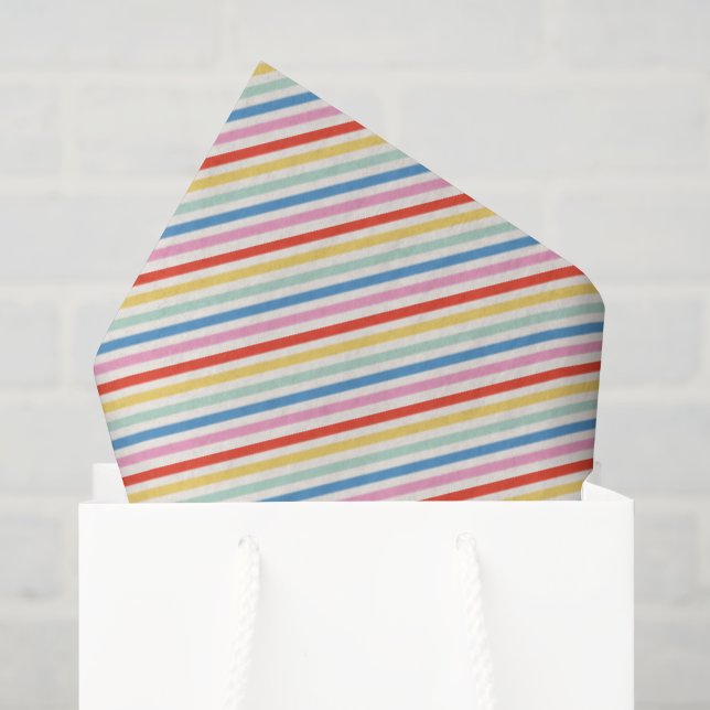 Niedliche Fun Retro-Farben Streifenmuster Seidenpapier (Geschenktüte)