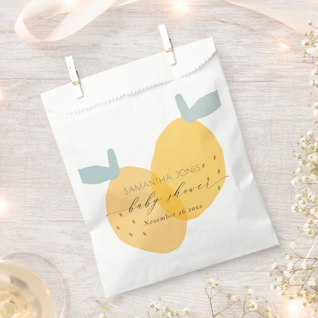 Niedliche Fun Yellow Lemon Fruity Citrus Baby Dusc Geschenktütchen (Ausgeschnitten)