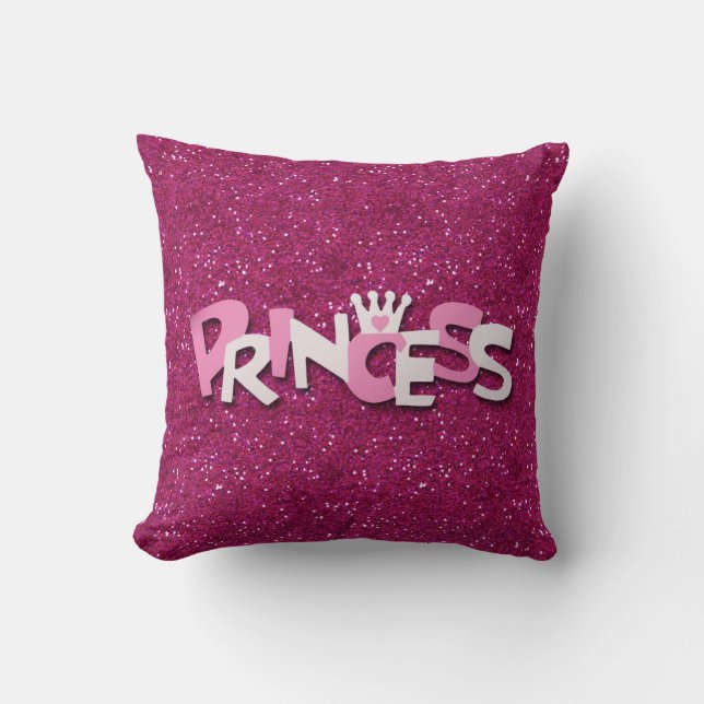 Niedliche funkelnd heißes Rosa-Prinzessin Glitter Kissen (Vorderseite)
