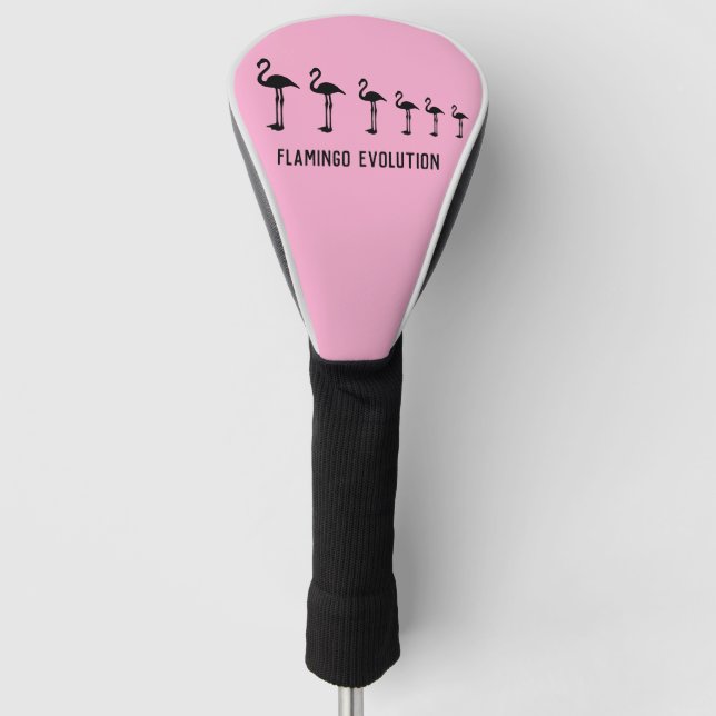 Niedliche Funky Flamingo Evolution Birds Golf Headcover (Vorderseite)
