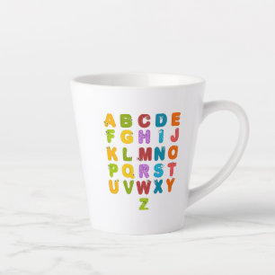 Niedliche Funny Animal Letters Cartoon Zoo Zeichne Milchtasse