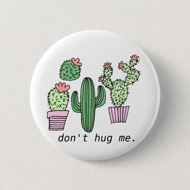 Niedliche Funny Cactus Button (Vorderseite)