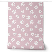 Niedliche Funny Cat Dog Paw Prints White & Blush P