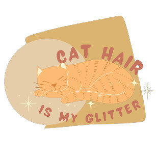 Niedliche Funny Cat Hair ist mein Glitzer Text Cha T-Shirt