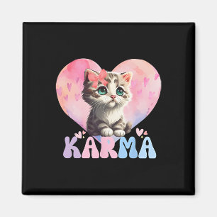 Niedliche Funny Cat Lover Herzform Frauen Männer K Magnet