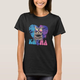 Niedliche Funny Cat Lover Herzform Karma Vapor Wav T-Shirt