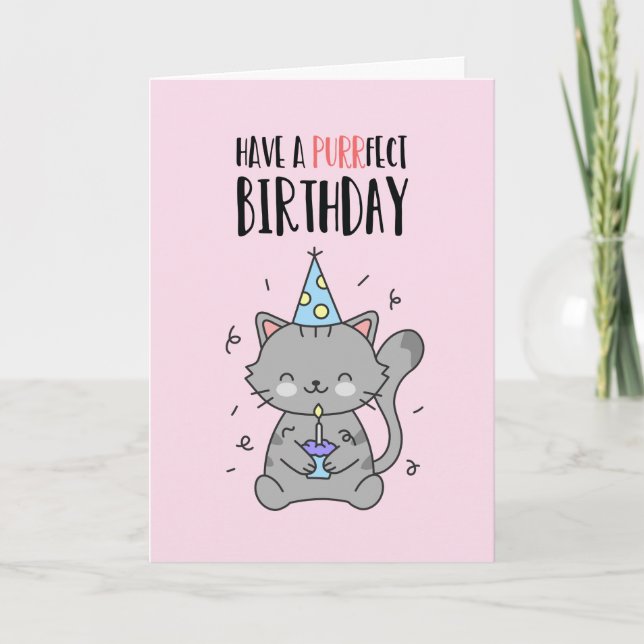 Niedliche Funny Cat Lover Kitten Pub Purfect Gebur Karte (Vorderseite)