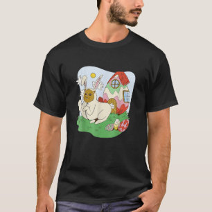 Niedliche Funny Cat Ostern Bunny Cat und Ostereier T-Shirt
