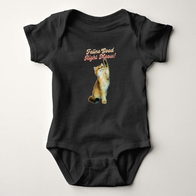 Niedliche Funny Cat Typografie mit Playful Kitten Baby Strampler (Vorderseite)