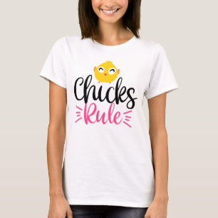 Niedliche Funny Chicks Rule Osterfest T-Shirt