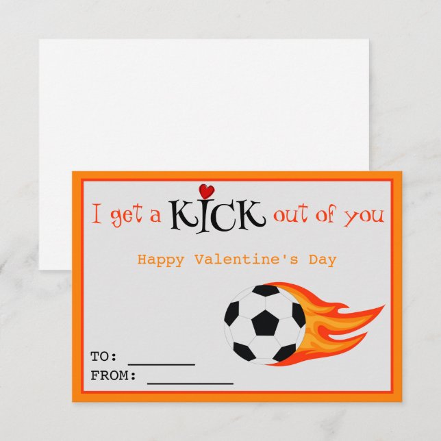 Niedliche Funny Class Card Valentine's Soccer Lieb Mitteilungskarte (Vorne/Hinten)