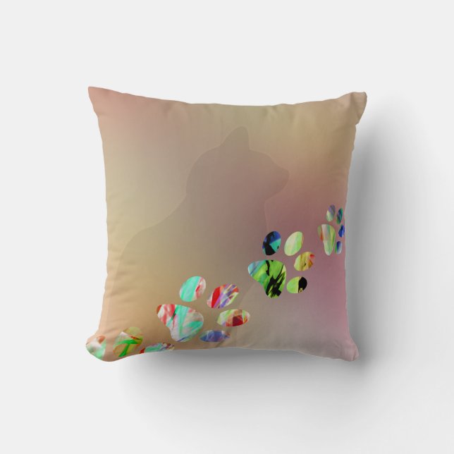 Niedliche Funny Colorful Cat Paw Kissen (Vorderseite)