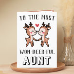 Niedliche Funny Deer Buck Wunderbare Tante Geburts Dankeskarte<br><div class="desc">Sie suchen eine einzigartige Möglichkeit,  Ihre Liebe und Ihren Spaß auszudrücken? Unsere lustige Rehpuzzkarte ist die perfekte Wahl für jede Tante zum Geburtstag! Passen Sie es an,  indem Sie Ihre eigene persönliche Nachricht hinzufügen. Im Design finden Sie zwei niedliche Hirsche und eine Nachricht an die meistgewachsene Tante.</div>