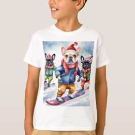 Niedliche Funny French Bulldogs Weihnachten T-Shirt