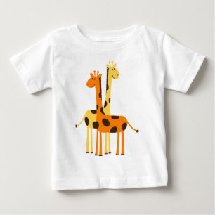 Niedliche Funny Giraffe Pair Baby T-shirt