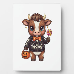 Niedliche Funny Halloween Highland Cow Fotoplatte