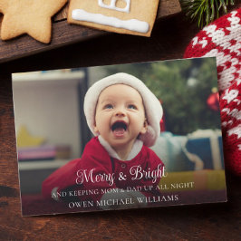 Niedliche Funny New Baby Weihnachts-Ankündigung Einladung
