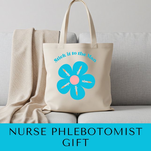 Niedliche Funny Nurse Phlebotomy Blume Spritze Tragetasche (Von Creator hochgeladen)