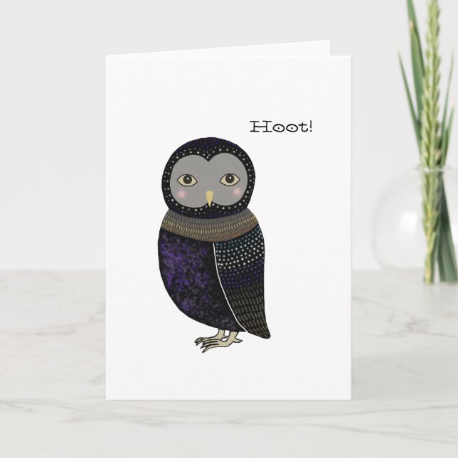 Niedliche Funny Owl Hoot Grußkarte Karte (Vorderseite)