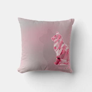 Niedliche Funny Pink & Gray Katzenpaw Kissen