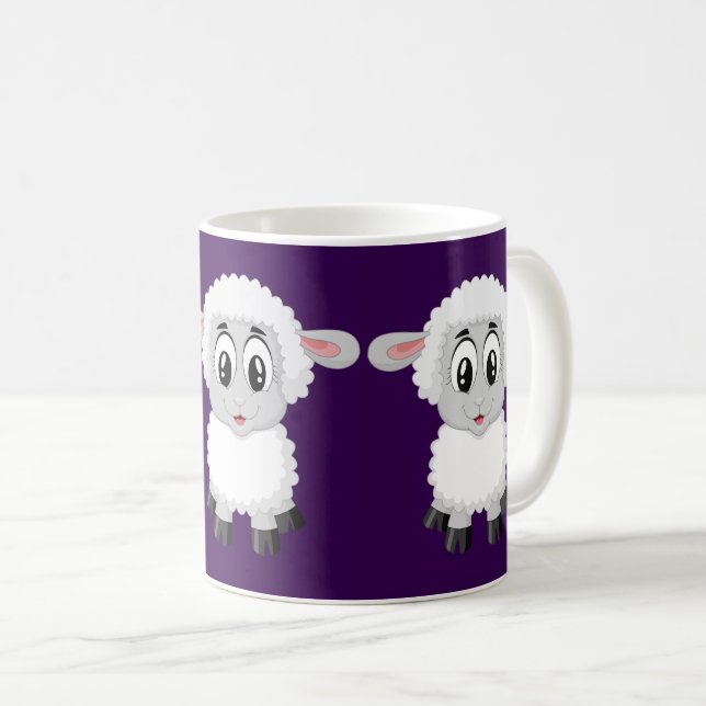 Niedliche Funny Sheep Design - Adventables Landtie Kaffeetasse (VorderseiteRechts)