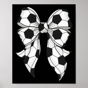 Niedliche Fußball-Coquette-Schleife für Frauen Mäd Poster