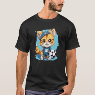 Niedliche Fußballkatze mit Trikot für Sportfans T-Shirt