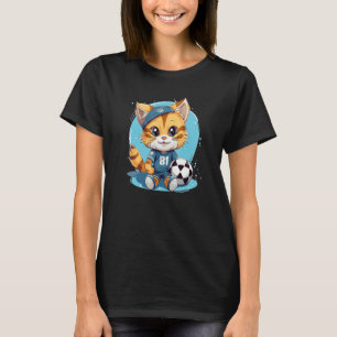 Niedliche Fußballkatze mit Trikot für Sportfans T-Shirt