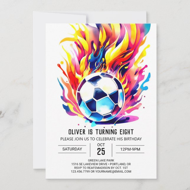 Niedliche Fußballkids essbar Geburtstag Einladung (Vorderseite)