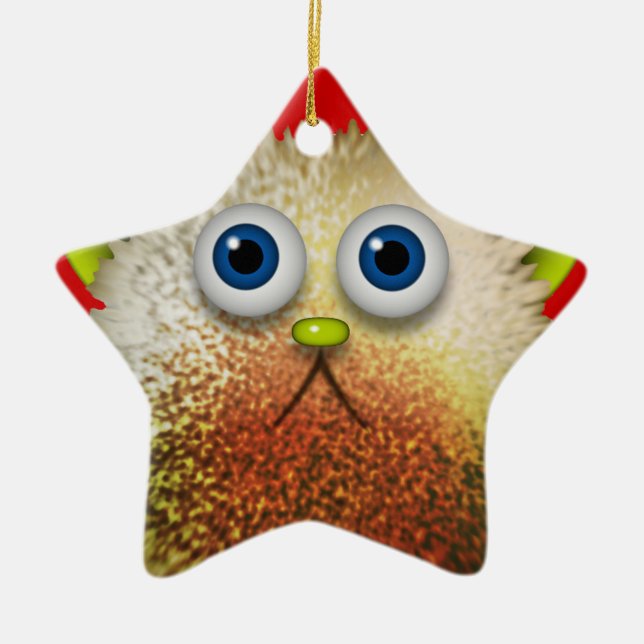 Niedliche Fuzzy Cartoon Art for All Keramik Ornament (Vorne)