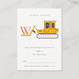 Niedliche Gabelstaplerdusche Monogramm Windelwanne Begleitkarte