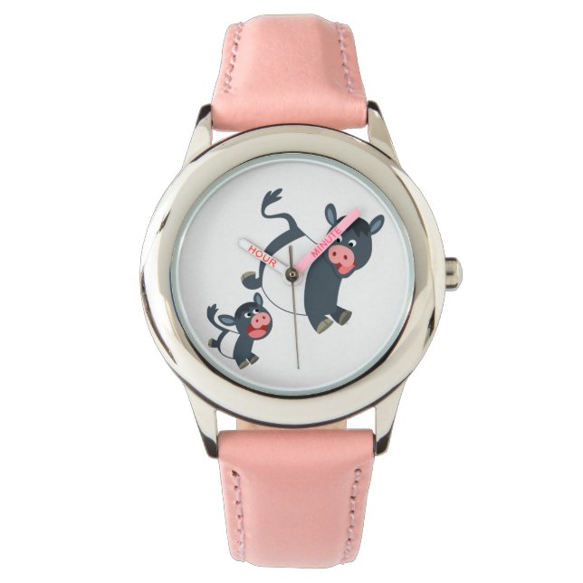 Niedliche Galloway Kuh & Calf Beobachten Armbanduhr (Vorderseite)
