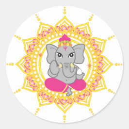 Niedliche Ganesha-Etiketten Runder Aufkleber
