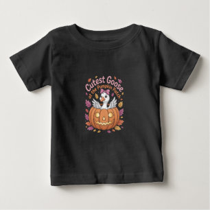Niedliche Gans am Pumpkin Patch Erntedank Baby T-shirt