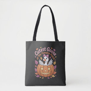 Niedliche Gans am Pumpkin Patch Erntedank Tasche