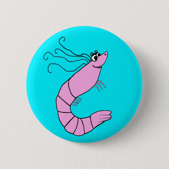 Niedliche Garnele Button (Vorderseite)