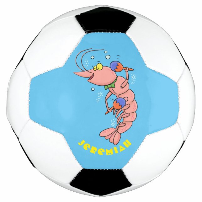 Niedliche Garnelen, Garnelen Cartoon Fußball (Vorderseite)