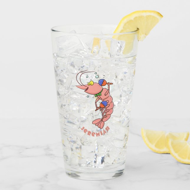 Niedliche Garnelen, Garnelen Cartoon Glas (Rückseite Ice)