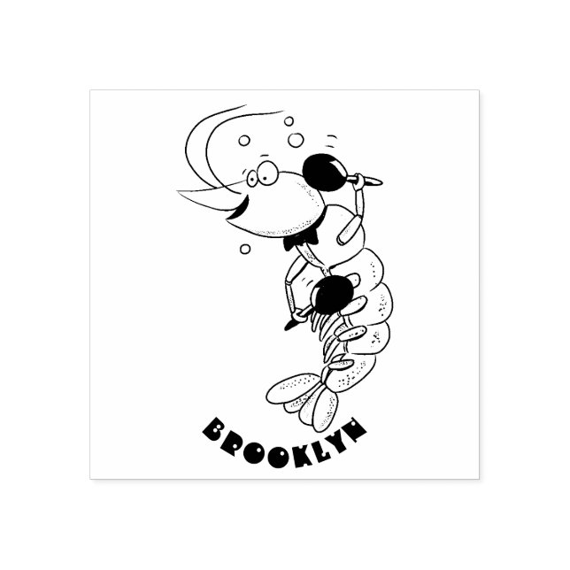 Niedliche Garnelen, Garnelen Cartoon Gummistempel (Prägung)