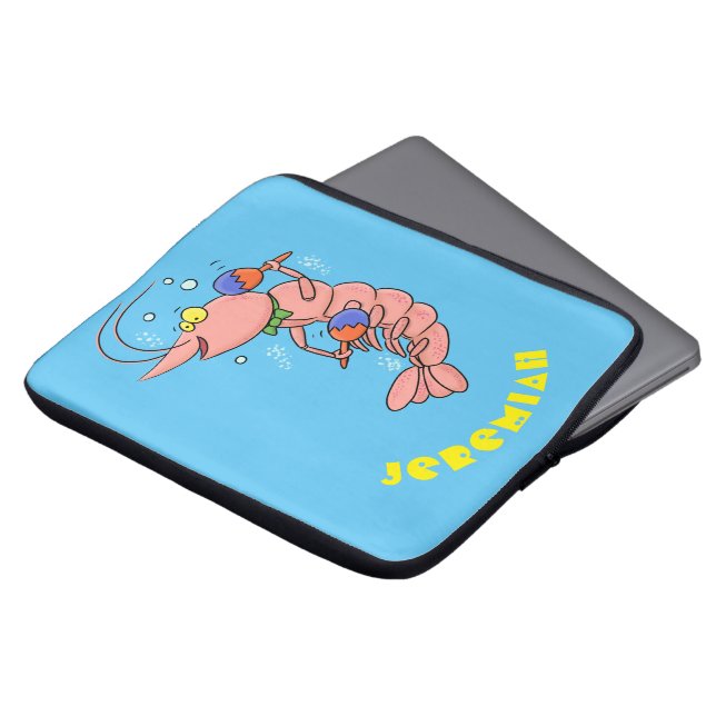 Niedliche Garnelen, Garnelen Cartoon Laptopschutzhülle (Vorne Oben)