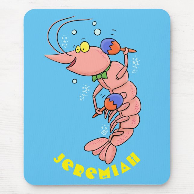 Niedliche Garnelen, Garnelen Cartoon Mousepad (Vorne)