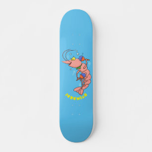 Niedliche Garnelen, Garnelen Cartoon Skateboard