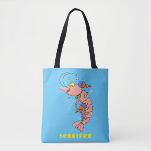 Niedliche Garnelen, Garnelen Cartoon Tasche