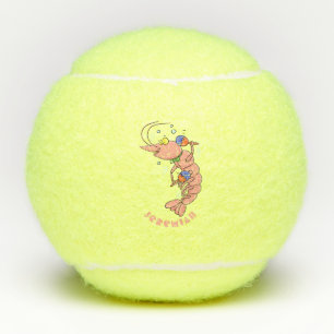 Niedliche Garnelen, Garnelen Cartoon Tennisbälle
